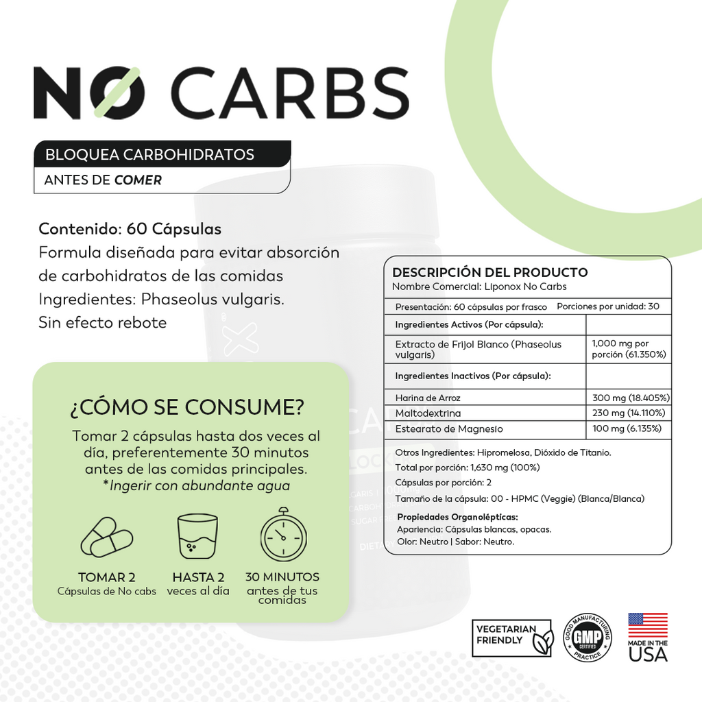 Liponox NoCarbs / Bloqueador de Carbohidratos